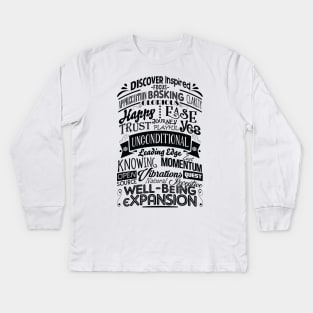 ABC FEEL GOOD Abraham-Hicks Inspired Typography Law of Attraction Kids Long Sleeve T-Shirt